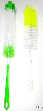 Truvic Long with Small Bottle Cleaning Brush for Clean All Sizes of Bottle Brush (Color May Vary)
