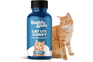 Cat UTI Remedy & Kidney Support for Cats, Natural Urinary Tract Infection and Cat Bladder Crystals Treatment Helps Flush Out 