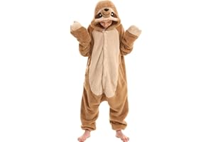 SimZoo Kids Animal Onesie Pajamas, 3-13 Years Boy and Girls Cosplay Costume Sleepwear, One-Piece Unisex Homewear