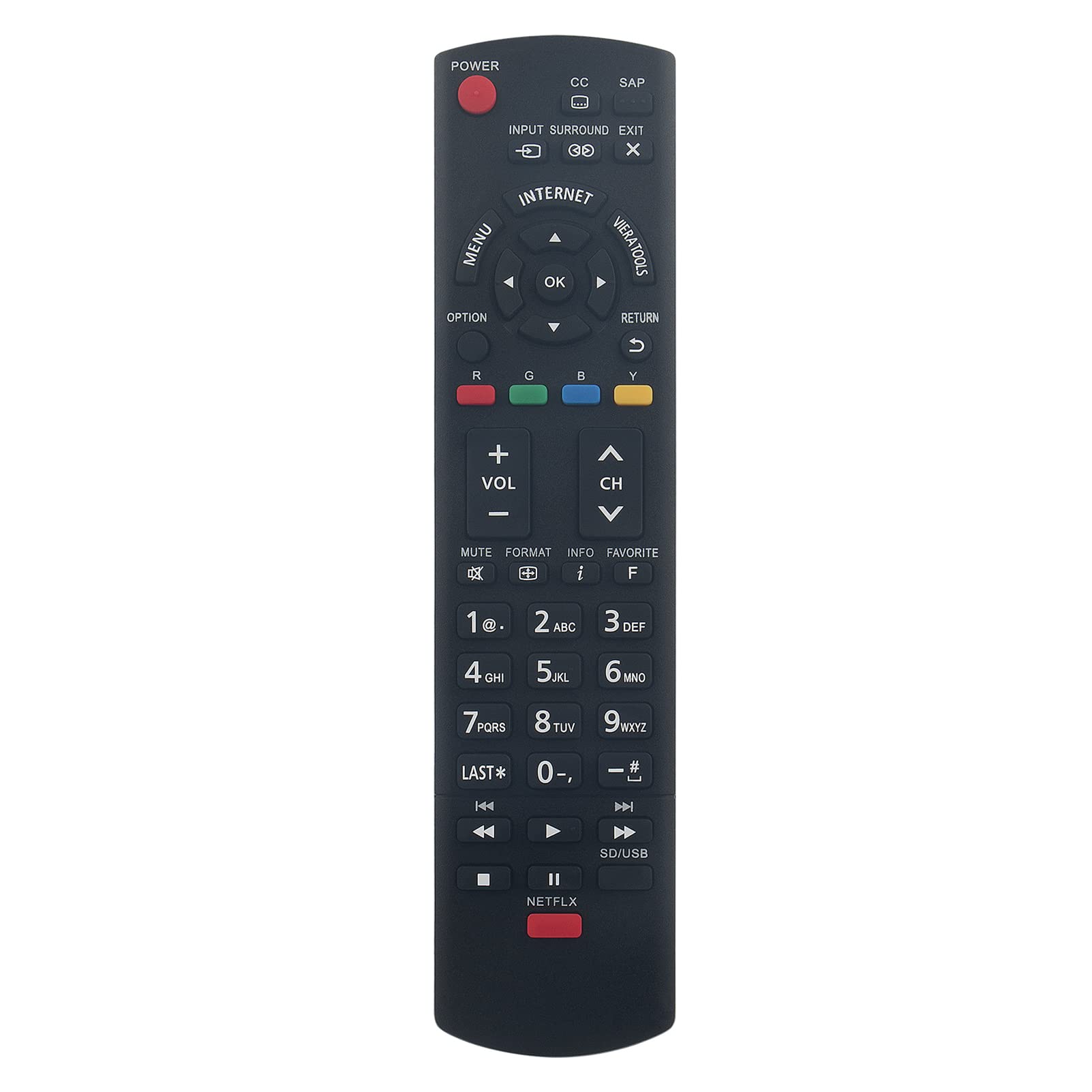 VINABTY N2QAYB000779 N2QAYB000779S Replacement Remote Control Compatible with Panasonic TV TC-L60E55 TC-60LE554 TC-L60E55 TC-60LE554 TCL60E55 TC60LE554 TCL60E55 TC60LE554