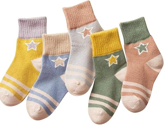 Amazon Co Jp Angel Kids 子供 ソックス 星模様 くすみ カラー キッズ 靴下 5足 セット ナチュラル 女の子 児童 カントリー 園児 服 ファッション小物