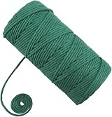 jijAcraft 3MM Dark Green Cotton String 100M Macrame Cord Craft Twine view 7