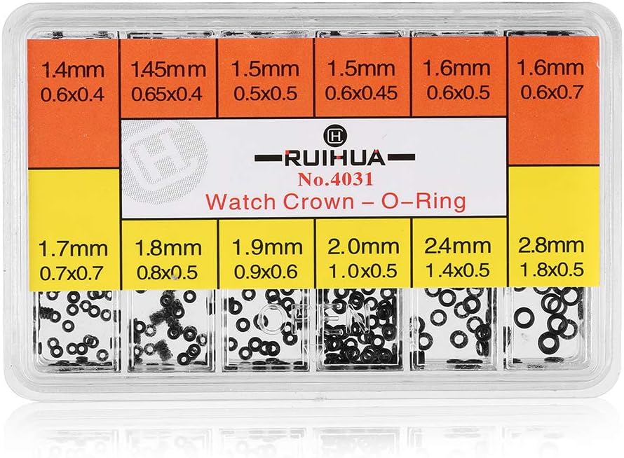 1 Box Rubber Washer Watch Crown O-Rings Waterproof Seals Repairing Tools, Watch Battery Replacement Tool Kit for Watchmakers Work