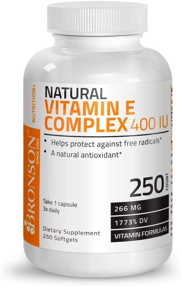 Natural Vitamin E Complex Supplement 400 I.U. (80 DAlpha Tocopherol