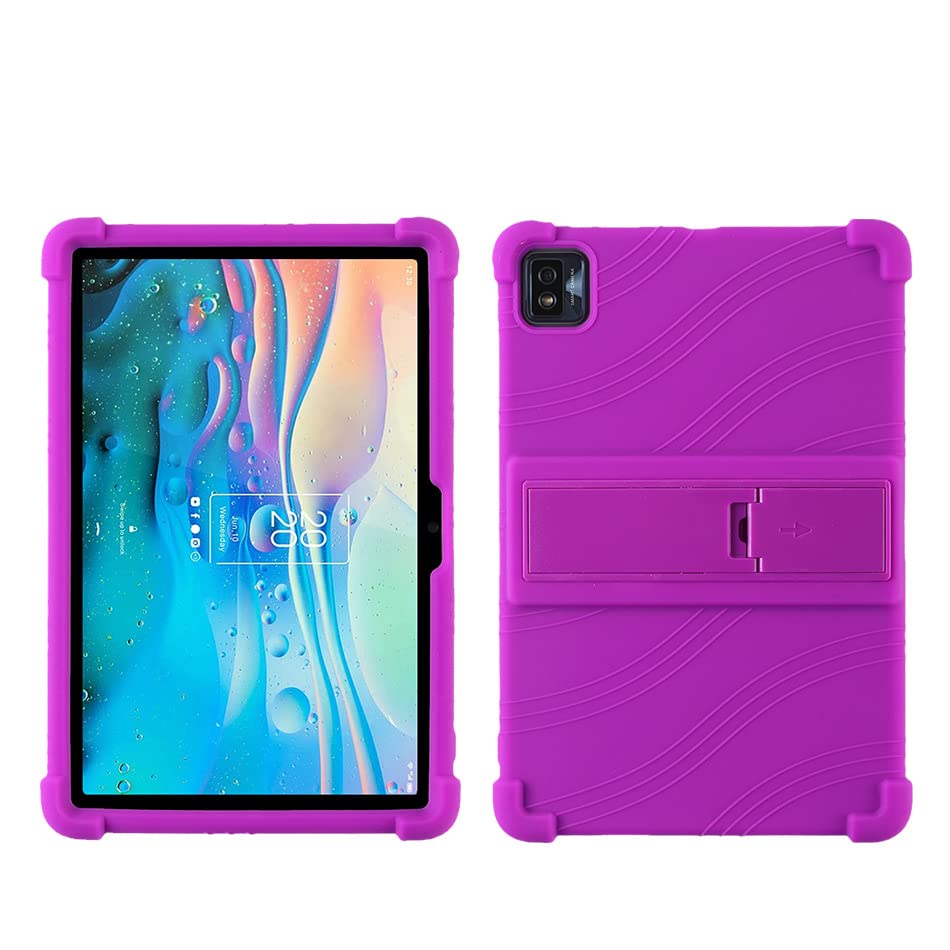 FKQLH Case for Blackview Tab 12, Adjustable Soft Silicone Kids Friendly Protective Cover for Blackview Tab 12 10 Inch, Purple