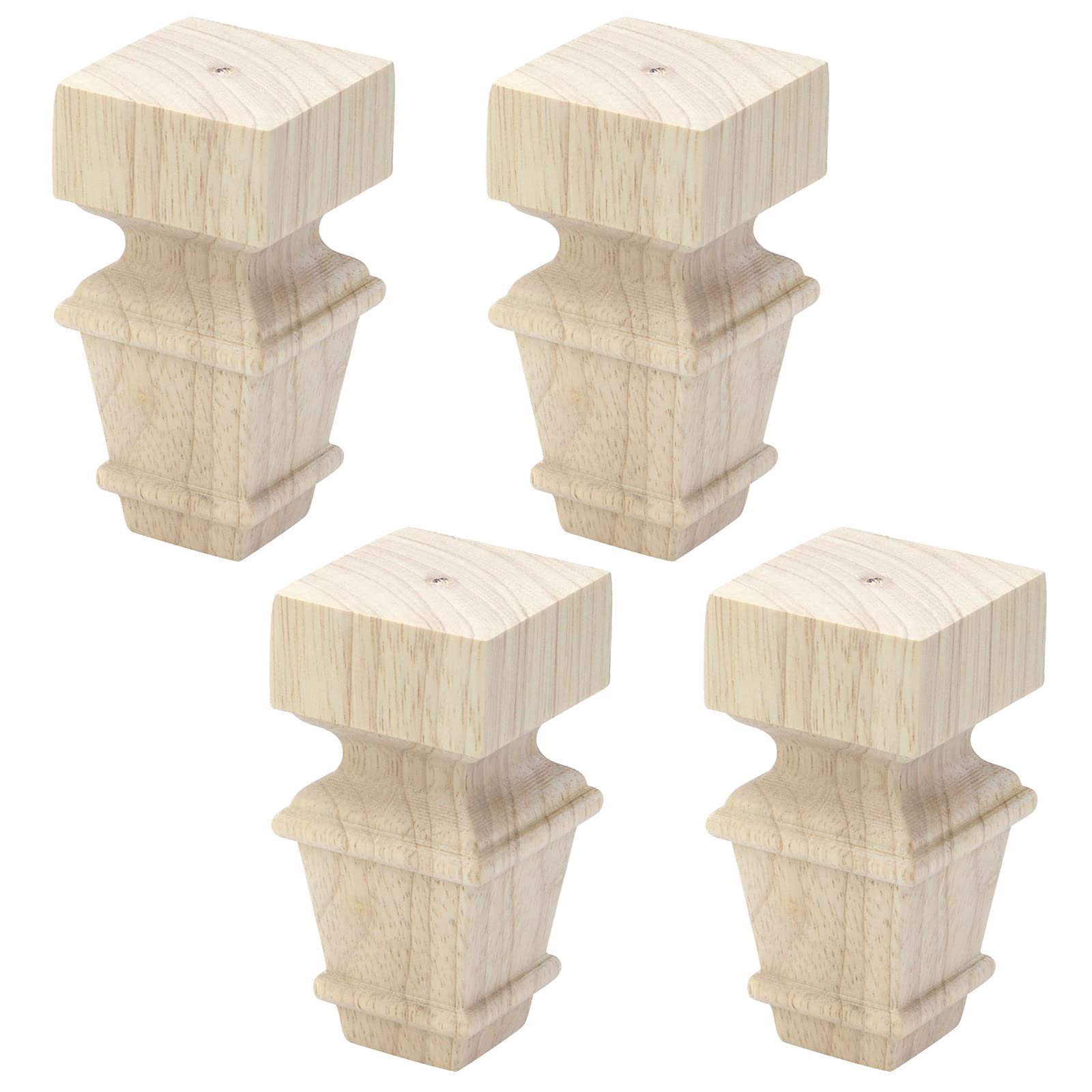 Photo 1 of T Tulead Wooden Furniture Feet Unfinished Dresser Legs Sofa Replacement Bun Feet 3.94-Inch Height, Smooth Surface Wood Cabinet Legs 4-Pack