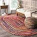 nuLOOM Tammara Bohemian Hand Braided Area Rug, Oval 4x6, Multi