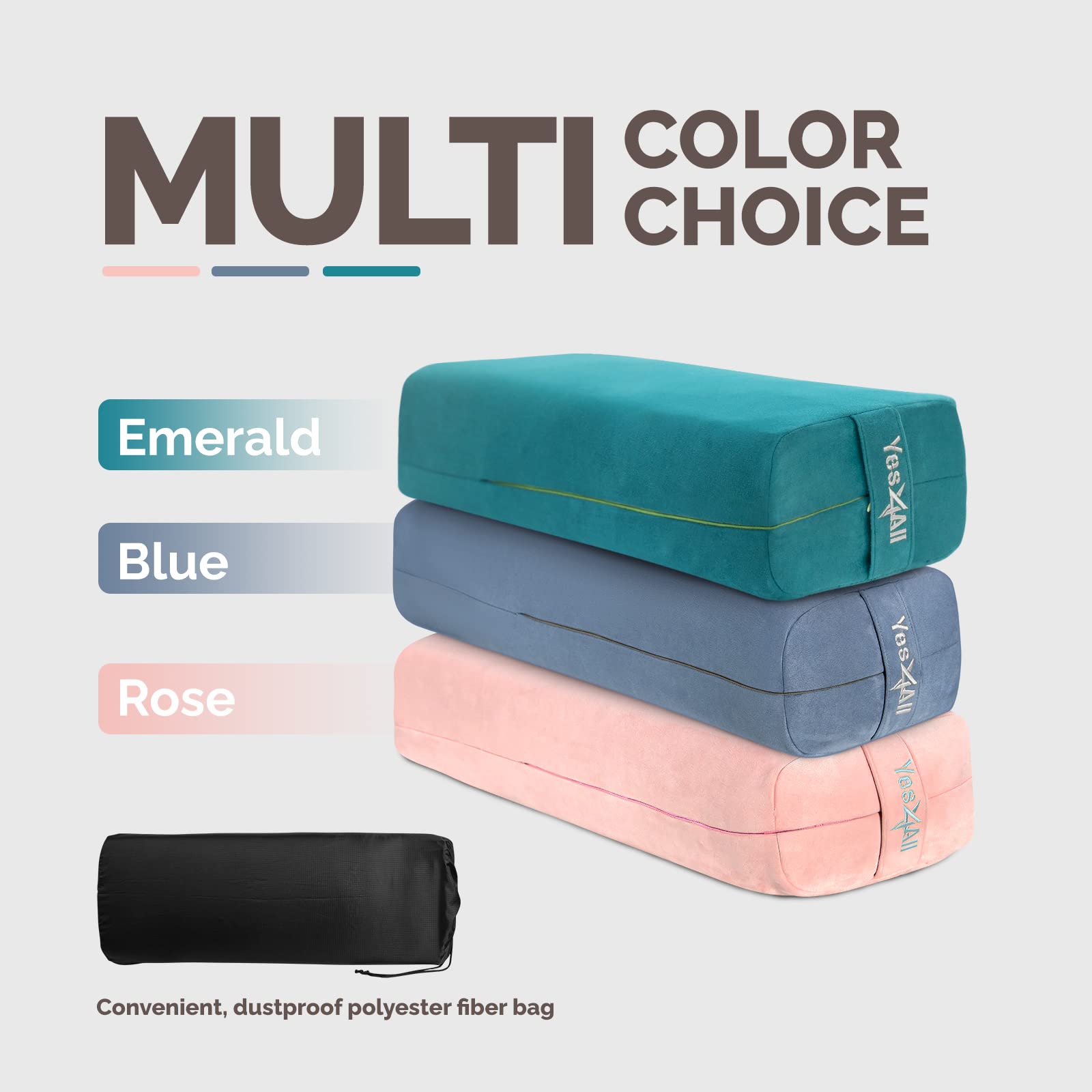 Yes4All Triple-Layer Sponge Yoga Bolster Pillow for Restorative Yoga & Meditation - Versatile Yoga Support Pillow, Balance & Poses Modification - Image 7