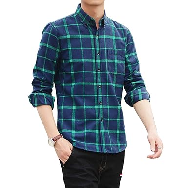 Amazon ボタンダウン チェックシャツ スタンダード シルエット