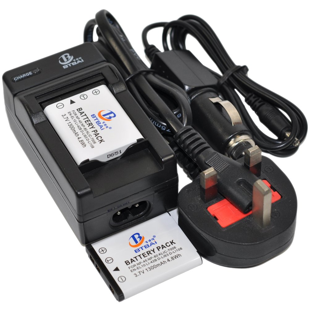 BTBAI 2x LI-40B Battery+Charger AC Single for LI40B LI-42B LI42B Stylus 720SW Stylus 730 Stylus 740 Stylus 750 Stylus 760 Stylus 770SW Stylus 780 Stylus 790SW Stylus 820 Stylus 830 Stylus 840 850SW