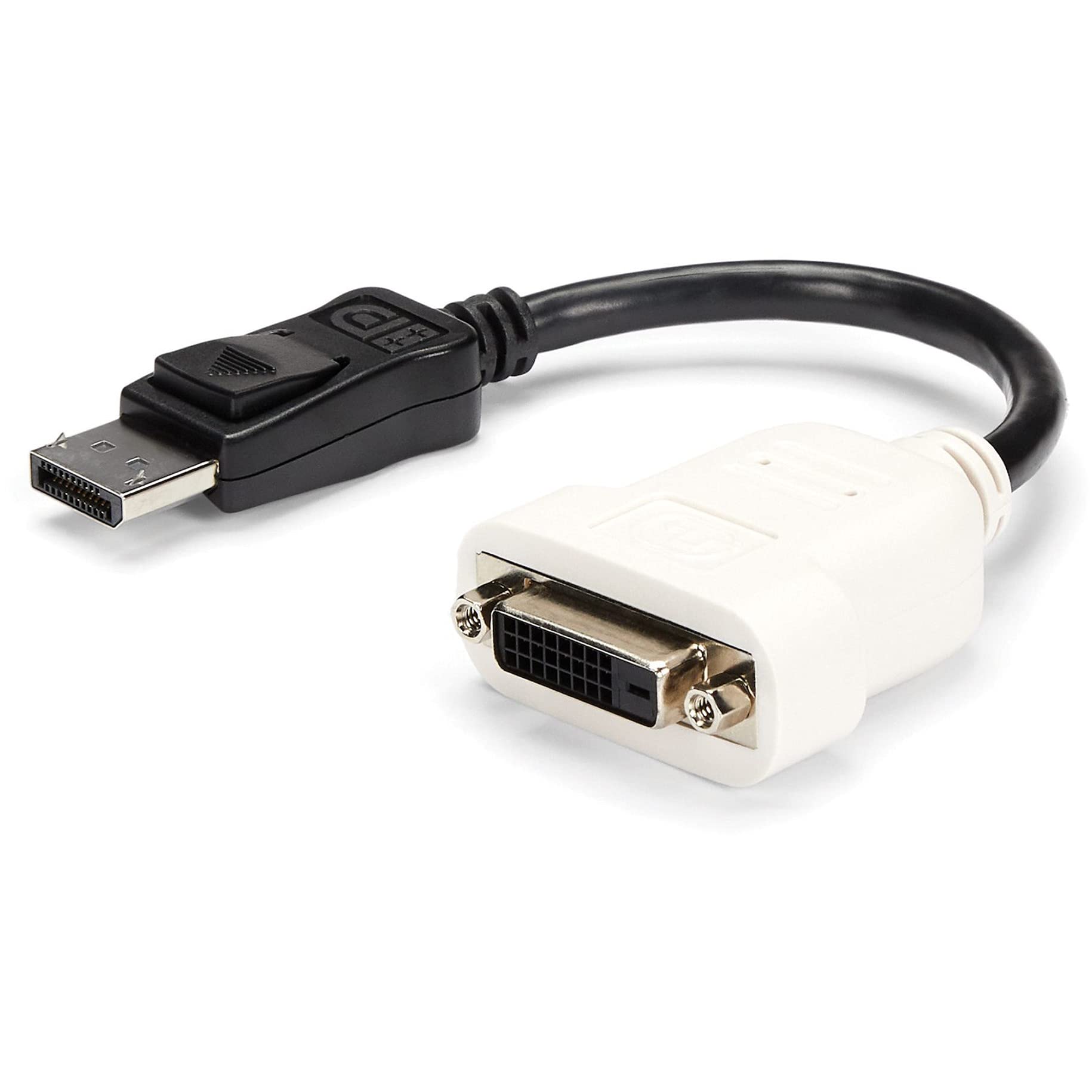 StarTech DisplayPort to DVI Adapter - DisplayPort to DVI-D Adapter/Video Converter - 1080p - DP 1.2 to DVI Monitor/Display Cable Adapter Dongle - DP to DVI Adapter - Latching DP Connector (DP2DVI)