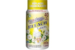 EZ-X CLEAN Ultra Concentrated Water Activated Bleach Tablets for Laundry and Multipurpose Cleaning. 40 Tablets 7.05 OZ Phosphate Free Replaces Liquid BLEACHES (Orange)