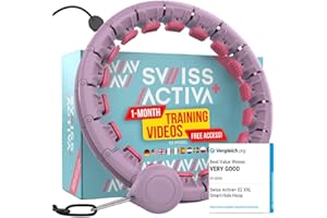 Swiss Activa+ Smart Hula Hoop Adult - Infinity Hoop -Won't Fall Off - Weight Loss Hoop for Women - Smart Fitness Hula Hoop with Weight-Exercise Hoola Hoop Exercise Equipment