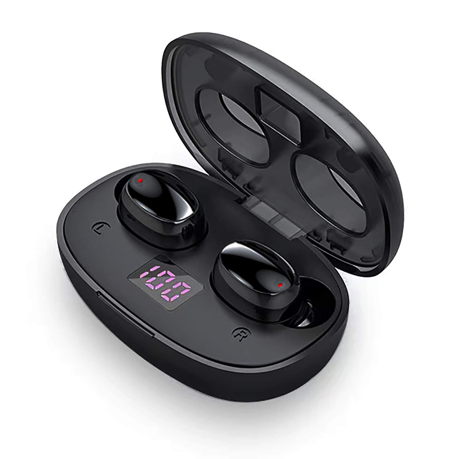 Wireless Earbuds, True Bluetooth 5 Headphones in Ear with Charging Case, Touch Control, IPX5 Waterproof Sports, Workout, Running, Gym Earphones with LED Display