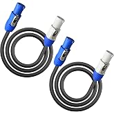 YQMRCZRF 2 Pack PowerCon Power Cables 16AWG 3-Pin PowerCon Extension Cable | 20A PowerCon Input to Output，Suitable for LED Screens, Beam Moving Head Lights, Stage Lighting, Audio-Visual Equipment&ndash;3FT