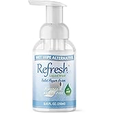 Refresh Liquid Wipe Free - Toilet Paper Foam for Sensitive Skin - Flushable Wet Wipe Alternative - Cleanses & Soothes with Witch Hazel & Aloe - Alcohol & Paraben Free, 250ml (8.45 oz) (1 Pack)