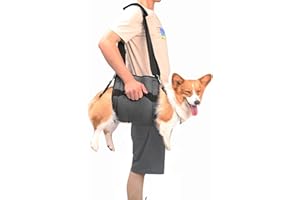COODEO Dog Carry Sling, Emergency Backpack Pet Legs Support & Rehabilitation Dog Lift Harness for Nail Trimming, Dog Carrier for Senior Dogs Joint Injuries, Arthritis, Up and Down Stairs(L, Black)