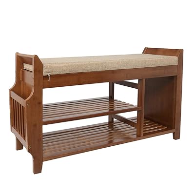 Bamboo Shoe Rack Bench with Cushion, Tier Storage Ghana Ubuy