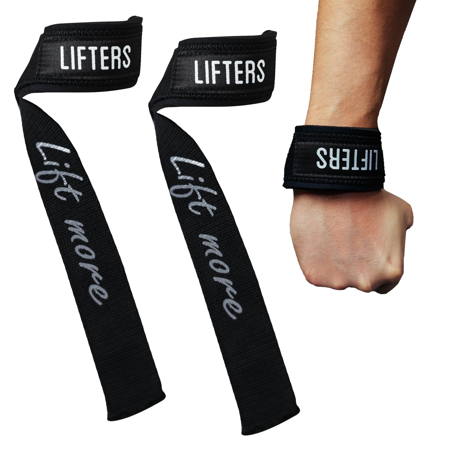 Lifters Lifting Straps - Professional Fitness and Powerlifting, 60 cm Long with 5 mm Padded Wrist Guard Grip for Bodybuilding and Weightlifting