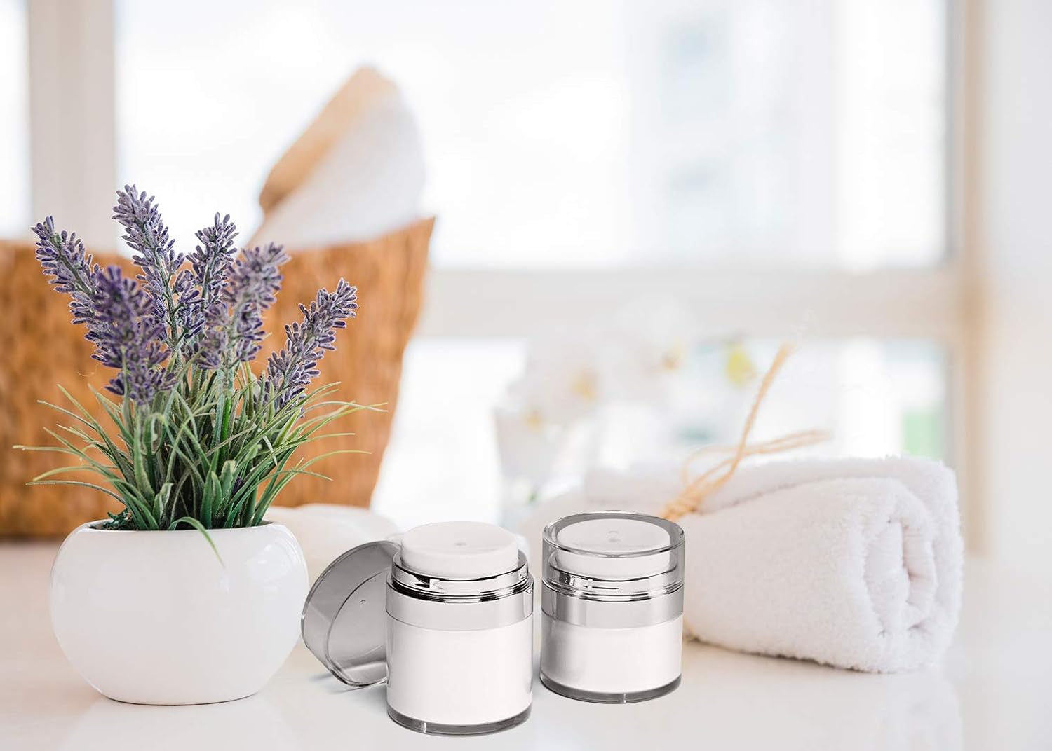 New Kleem Organics Empty Airless Cosmetic Container – The Best Airless Jar for Your Cosmetics (1.7 fl. oz) : Beauty