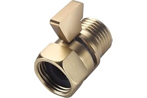CHUANGTIM Brushed Gold Shower Head Shut Off Valve, 1/2" NPT Flow Control Valve, Brass Water Pressure Regulator