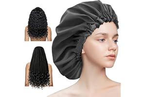 Aquior Shower Cap for Women, Extra Adjustable Shower Caps for Women Double-Layer Waterproof Reusable Hair Cap, Large Size Hair Cap for All Hair,for Girls Spa Bath,Soft and Comfortable (Back)