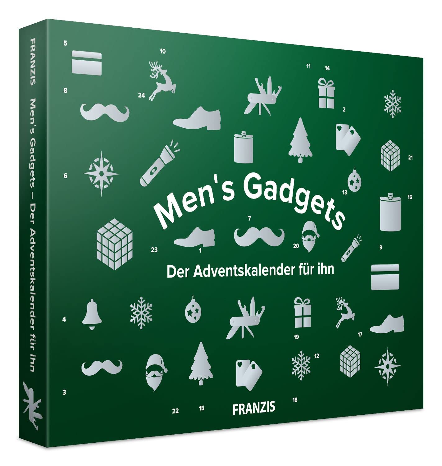 Franzis 67388-6 Men's Gadget-The Advent Calendar for Him, 24 Surprises for Real Guys, Colourful