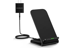 FLECOM Samsung Wireless Charger Fast Charging Stand Wireless Android Desk Phone Charger Pad 15W for Samsung Galaxy S24 Ultra Plus S23FE S22 S21 S20FE, Pixel 8 7 Pro, iPhone 15/14/13 Pro Max, with 18W Adapter