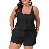 Summer Mae Plus Size Swim Romper One Piece Swimsuit Women Blouson Bathing Suit with Pockets 2026 Modest Swimwear