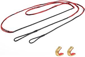 ELONG OUTDOOR Archery Recurve Bow String for Recurve Long Bows, Bowstring Traditional Bow Replacement, AMO 56 to 62 inch -12-14-16 Strands, W/2 Brass Nocks