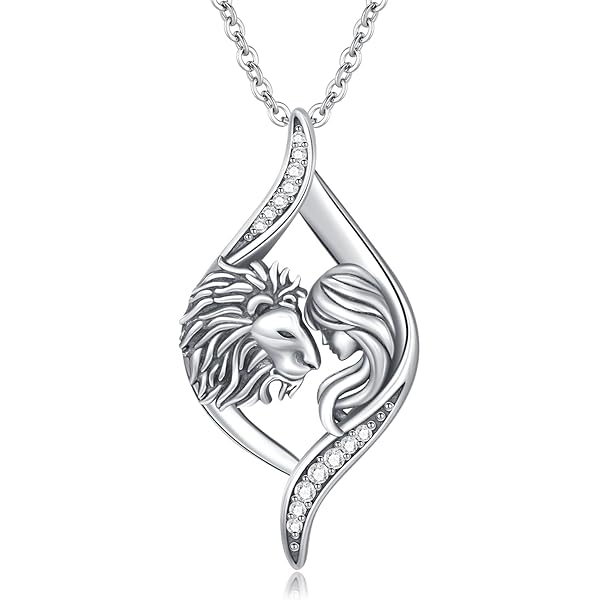 Amazon.com: LONAGO Lion Heart Necklace Lioness and Lion