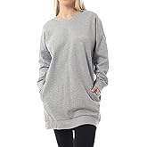 MixMatchy Women's Oversized Sweatshirts V-Neck Long Sleeve Tunic Pullover Fleece Sweater S-3X
