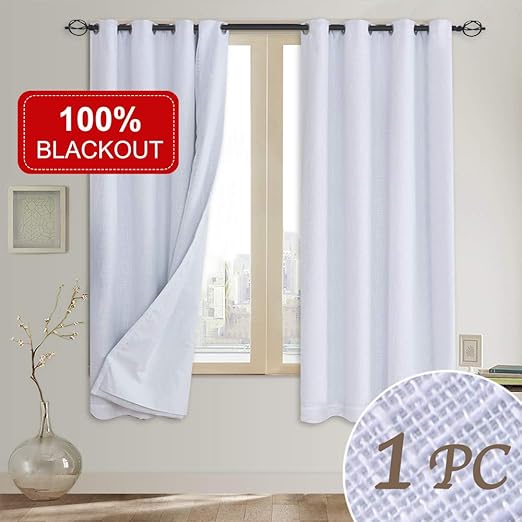 Amazon Com Primitive Linen Look 100 Blackout Curtain With Liner