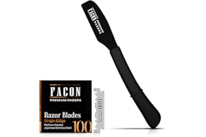 FACON Facón Straight Razors for Men - Professional Barber Straight Edge Razor Kit with 100 Blades,Japanese Stainless Steel Barbero Shaver for a Smooth & Precise Shave, Premium Barber Razor for Men's Shaving