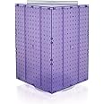 Azar Displays 701414-PUR Rotating Display Stand - 4-Sided Display Racks for Craft Shows - Peg Display Carousel (14” W x 14” D x 20” H) - Easy Assemble Revolving Display for Retail - Pegboard Organizer, purple