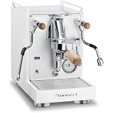 La Pavoni Mini Cellini Espresso Machine, White, with Steam Wand and Pressure Gauge