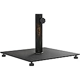 Outsunny Square Patio Umbrella Base, 29 lbs Metal Umbrella Stand Base with Adjustable Foot Pads, Heavy Duty Patio Umbrella Holder for 1.5"/1.9" Umbrella Poles for Outdoor, Lawn, Poolside, Bronze