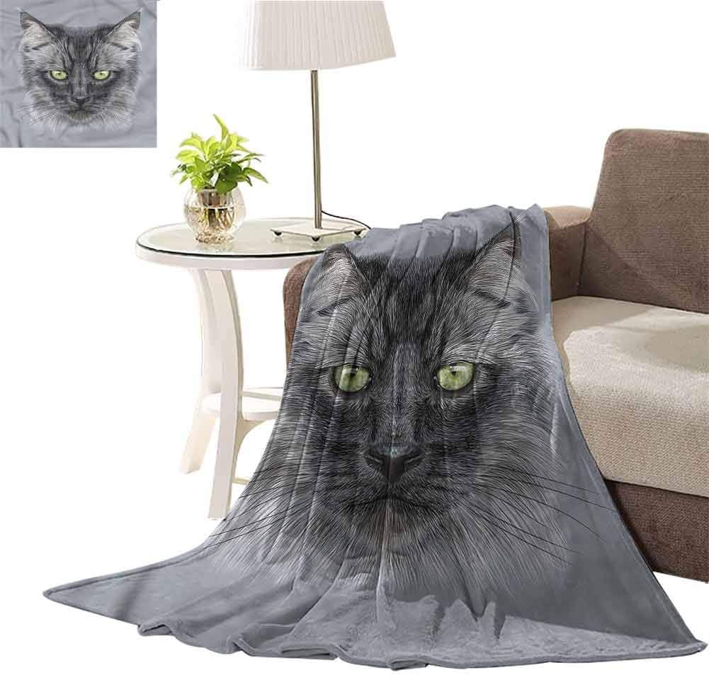 ZZPHH Animal, Blanket/Heavy Warm Blanket Portrait Of A Domestic Cat