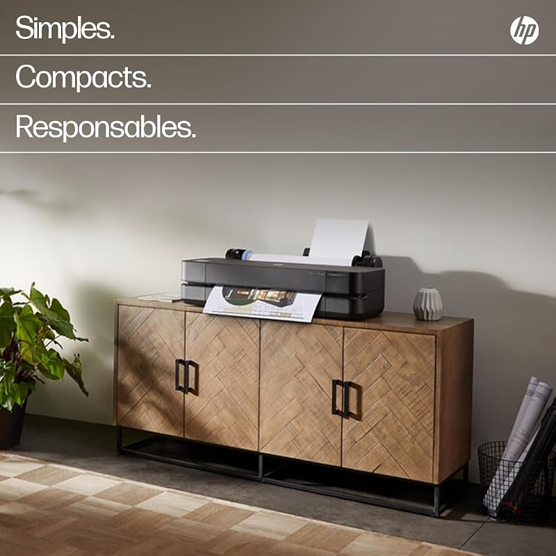 DesignJet T630 24, 61cm, Imprimante Grand Format, Traceur, Standard A4-A1, 76 Impressions A1/h, Wi-FI, Ethernet, USB, 2400x1200dpi, Métal recyclé, Version 2025, Garantie 1 an, Click, Noir