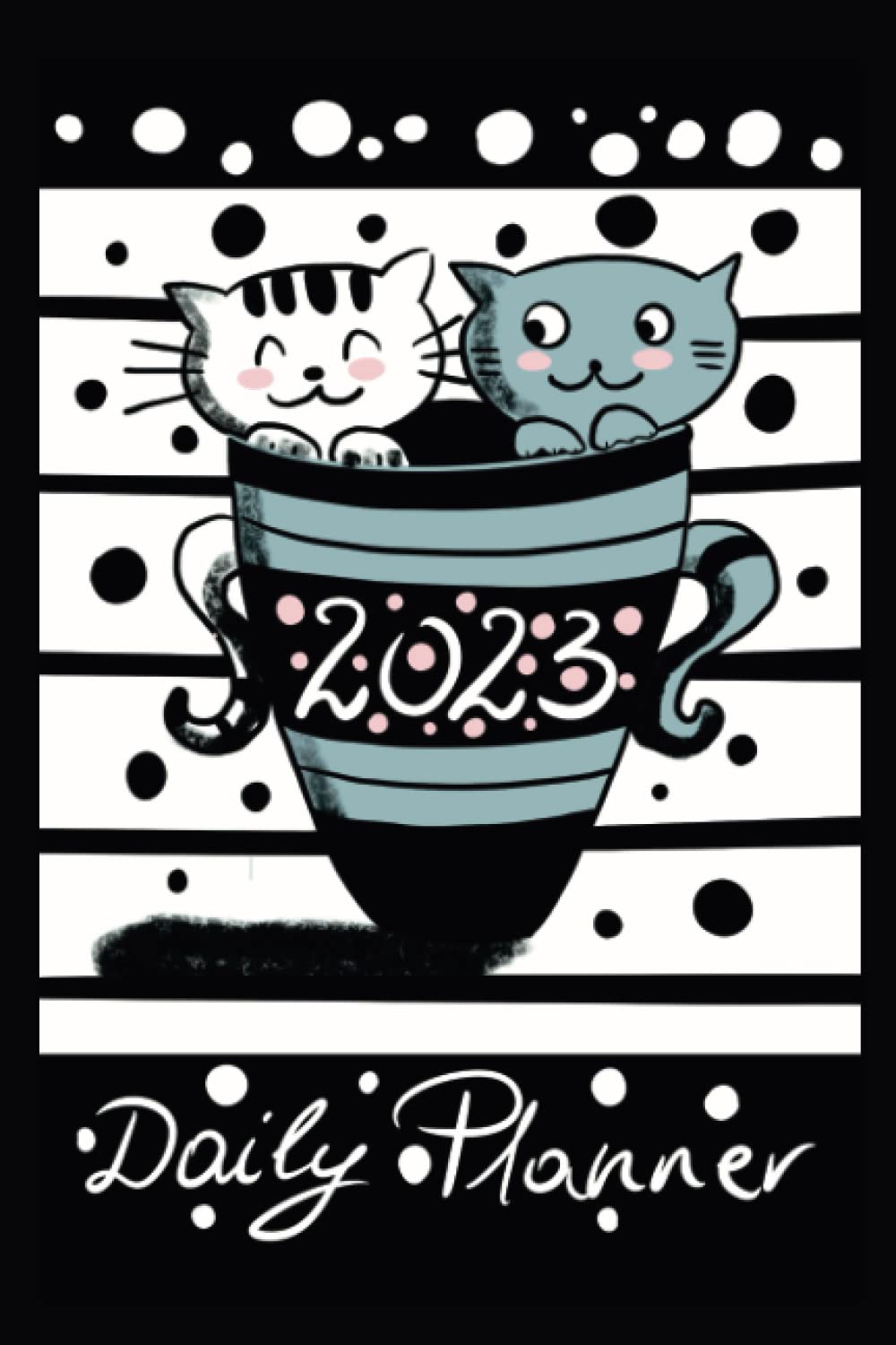 Daily Planner 2023: Kawaii Cat Inspired 6x9" Daily Planner 2023, Page a Day with Hourly Slots, Notes, Priorities and To-Do Lists