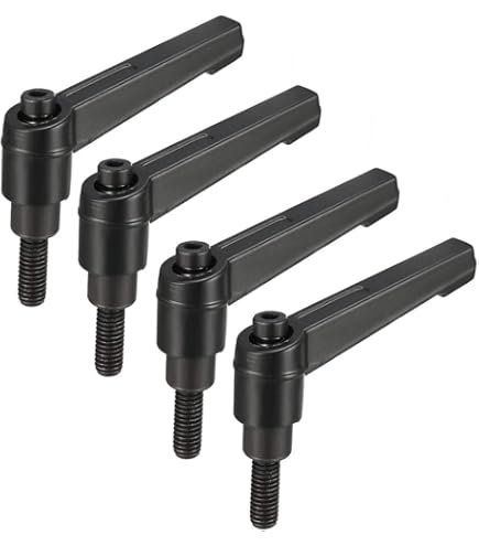 Sourcing Map 4pcs Clamping Lever Handles, M10 X 50mm 304 Stainless Steel Threaded Male Stud, Adjustable Handles Locking Quick Release Ratchet Push - View #4