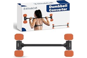 AltitudeCraft Dumbbell to Barbell Converter, Transform Dumbbells to Barbell Bar, Dumbbell Barbell Converter for Home Gym, Adjustable to 200 lb Capacity