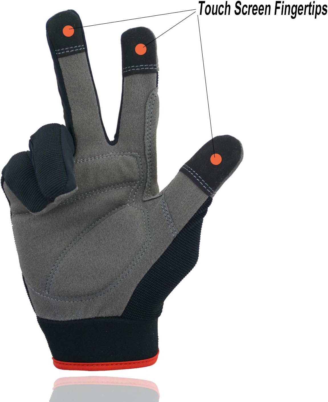 HANDLANDY Mens Utility Work Gloves, Flexible Mechanic Gloves Touch Screen,Breathable Spandex Back - Image 5