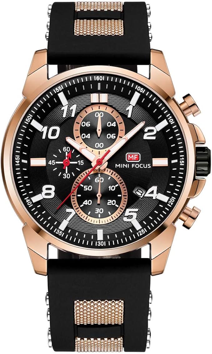 Mens Blue Watches Men Military Chronograph Luminous Waterproof Sport