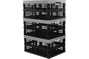 Jekiyo 16-Liter Folding Crates Storage, Collapsible Container Plastic, Set of 3
