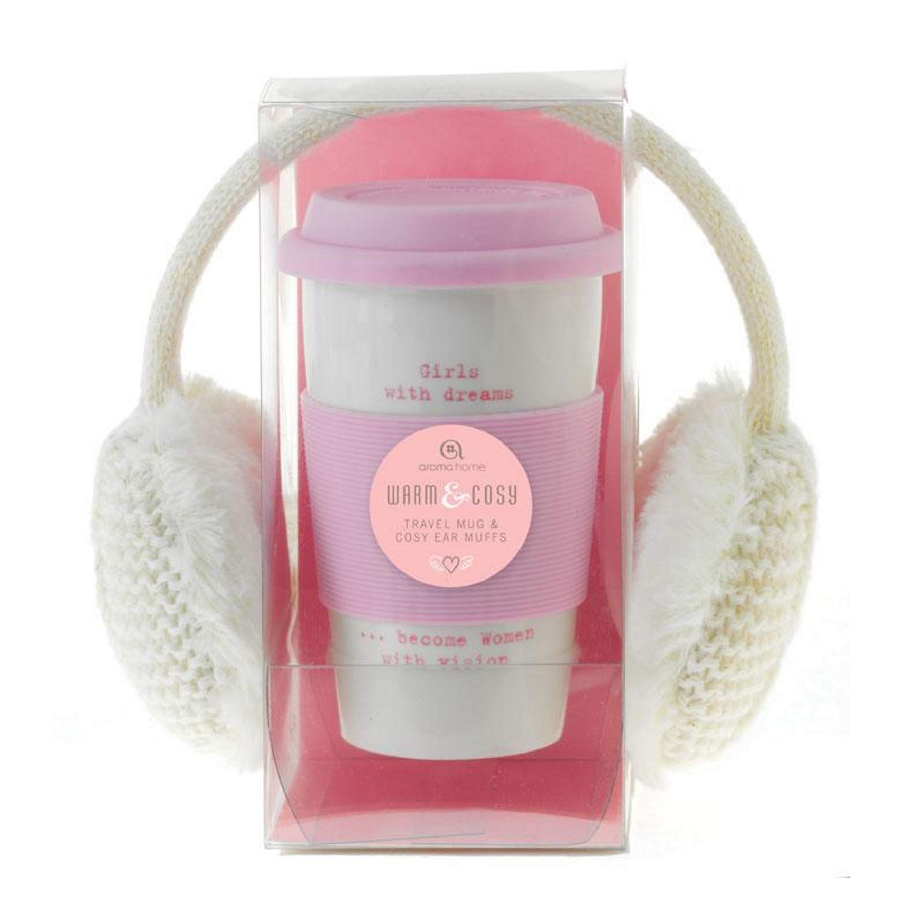 Aroma Home Travel Mug/Cosy Earmuffs Gift Set