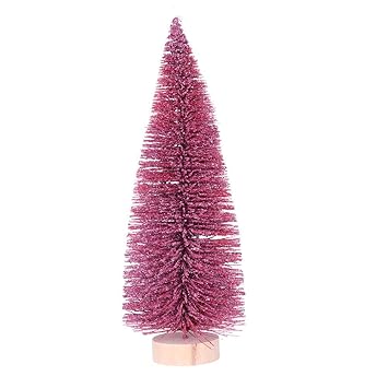 kingko® Künstlicher Weihnachtsbaum Tannenbaum Christbaum Baum GRÜN Weiss Schnee Weihnachtsbaum Mini Red Pine Tree mit Holz Ba