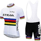 X-CQREG Cycling Jersey Men Set Bib Shorts Set Summer Mountain Bike Bicycle Suit Anti-UV Bicycle Team Racing Uniform Clothes