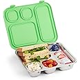 Elk and Friends Kids Stainless Steel Bento Box with Silicone Lid | Leak-proof | Toddler Lunch Container | 4 Compartments | Dishwasher Safe