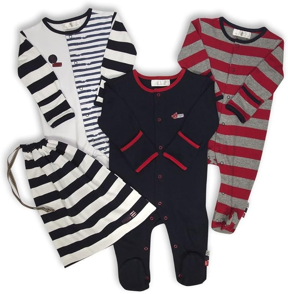 The Essential One Baby Boys Bold Stripe Sleepsuits 3 Pack Amazon.co